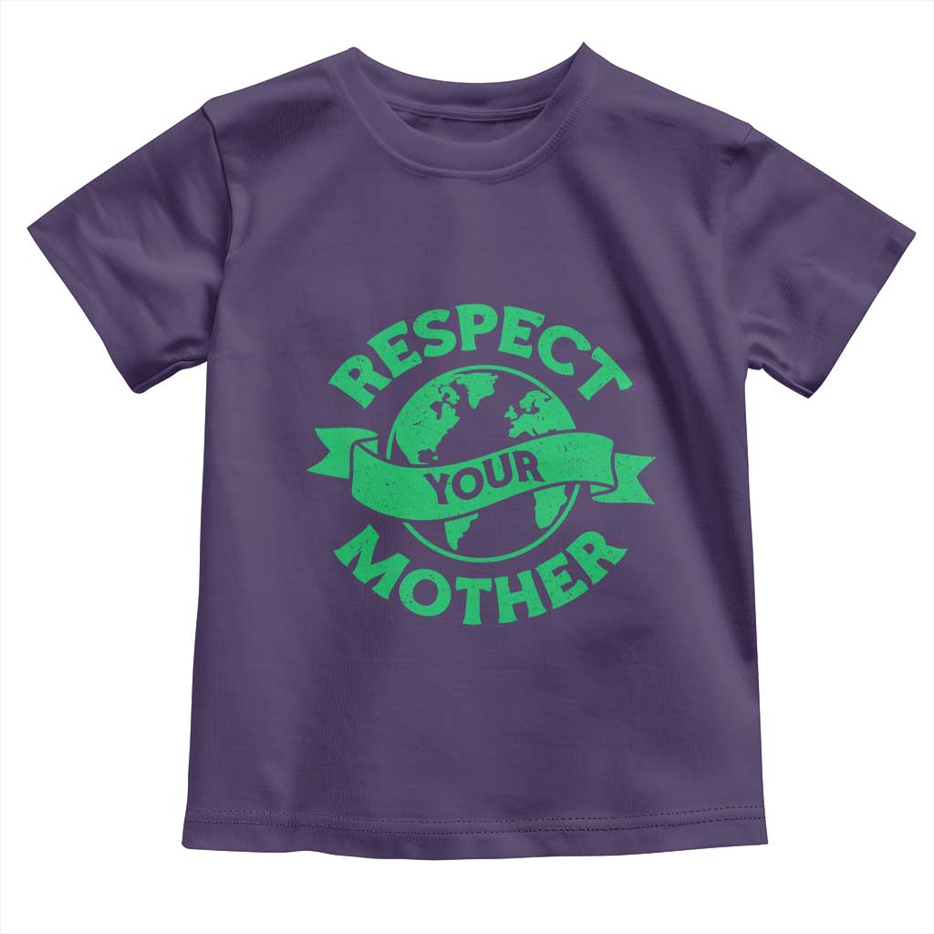 Respect Your Mother Toddler T Shirt Earth Day Nature Lover Gift TS12 Purple Print Your Wear