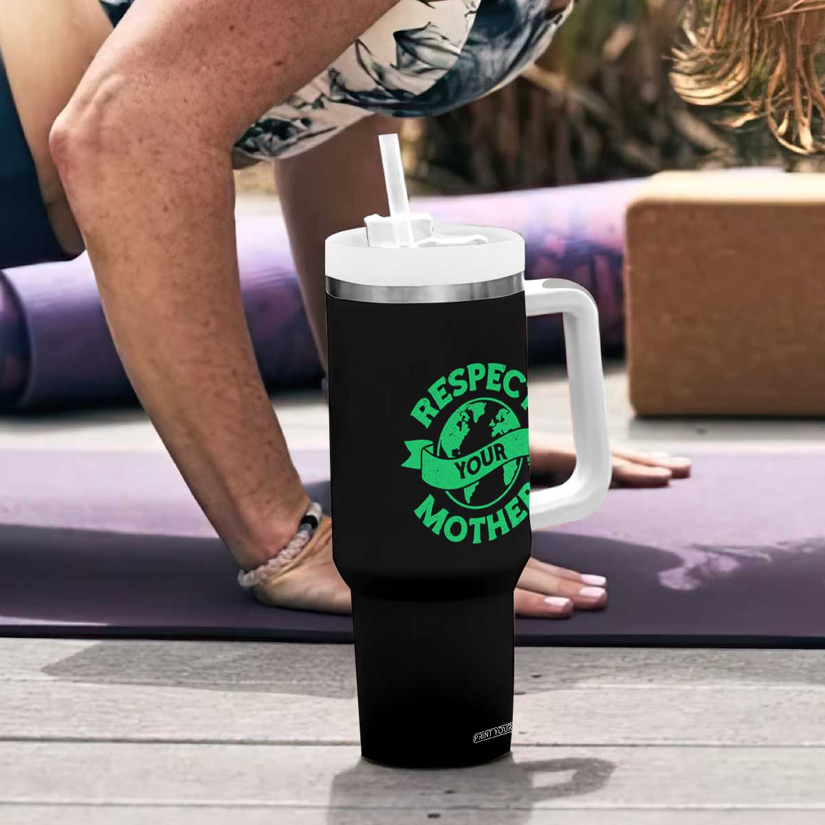 Respect Your Mother Tumbler With Handle Earth Day Nature Lover Gift TS12 Print Your Wear