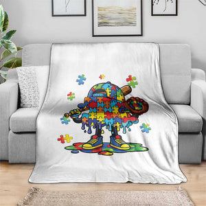 Autism Acceptance Baseball Throw Blanket Colorful Drip Graphic Neurodiversity Support TS12 Print Your Wear