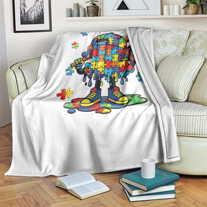 Autism Acceptance Baseball Throw Blanket Colorful Drip Graphic Neurodiversity Support TS12 Print Your Wear