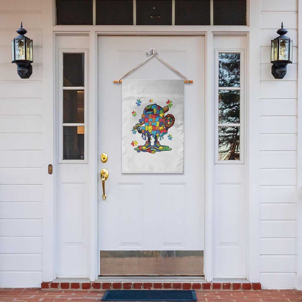 Autism Acceptance Baseball Garden Flag Colorful Drip Graphic Neurodiversity Support TS12 Print Your Wear