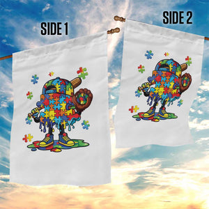 Autism Acceptance Baseball Garden Flag Colorful Drip Graphic Neurodiversity Support TS12 Print Your Wear