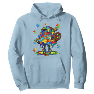 Autism Acceptance Baseball Hoodie Colorful Drip Graphic Neurodiversity Support TS12 Light Blue Print Your Wear