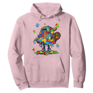 Autism Acceptance Baseball Hoodie Colorful Drip Graphic Neurodiversity Support TS12 Light Pink Print Your Wear