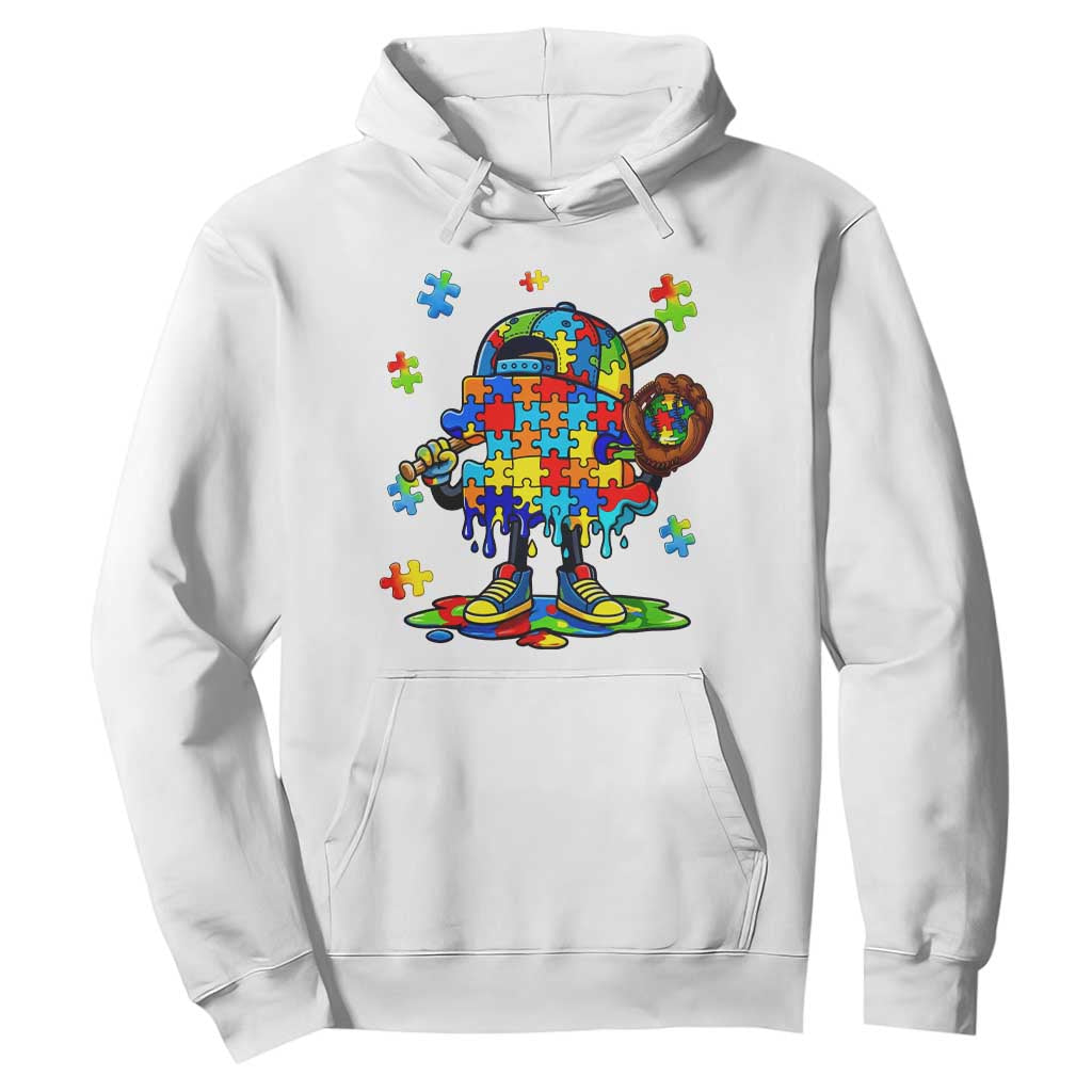 Autism Acceptance Baseball Hoodie Colorful Drip Graphic Neurodiversity Support TS12 White Print Your Wear
