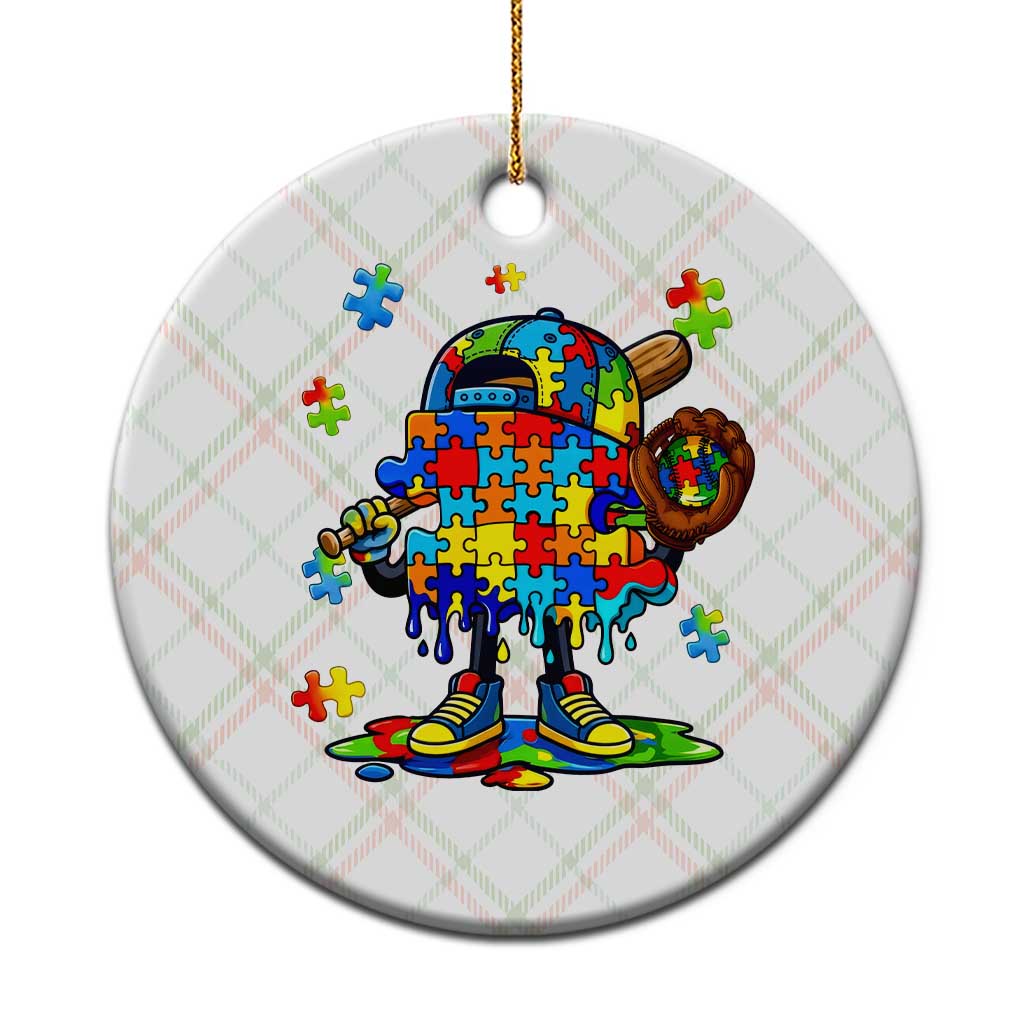 Autism Acceptance Baseball Ceramic Ornament Colorful Drip Graphic Neurodiversity Support TS12 1pc Christmas Plaid Print Your Wear