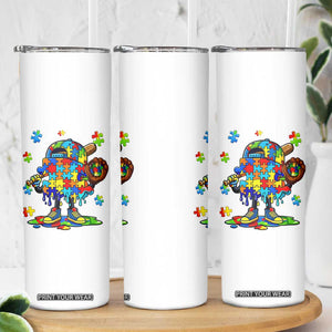 Autism Acceptance Baseball Skinny Tumbler Colorful Drip Graphic Neurodiversity Support TS12 Print Your Wear