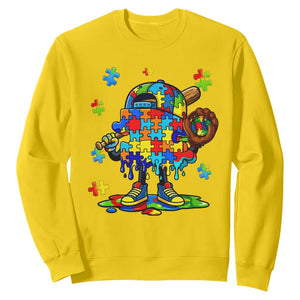 Autism Acceptance Baseball Sweatshirt Colorful Drip Graphic Neurodiversity Support TS12 Daisy Print Your Wear