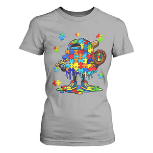 Autism Acceptance Baseball T Shirt For Women Colorful Drip Graphic Neurodiversity Support TS12 Sport Gray Print Your Wear