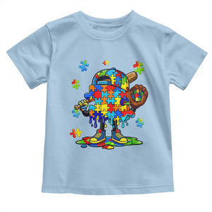 Autism Acceptance Baseball Toddler T Shirt Colorful Drip Graphic Neurodiversity Support TS12 Light Blue Print Your Wear