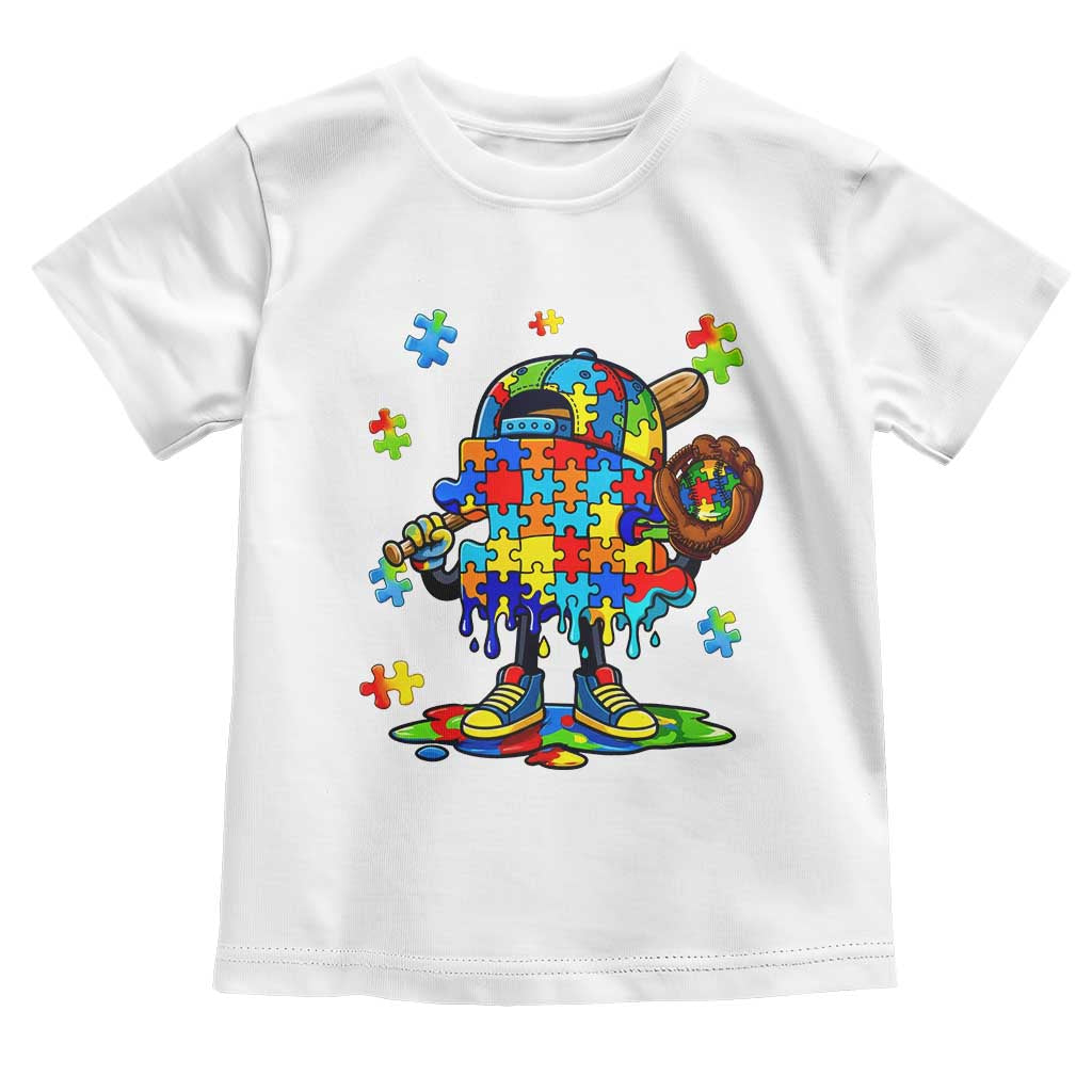Autism Acceptance Baseball Toddler T Shirt Colorful Drip Graphic Neurodiversity Support TS12 White Print Your Wear