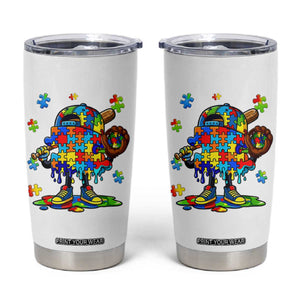 Autism Acceptance Baseball Tumbler Cup Colorful Drip Graphic Neurodiversity Support TS12 White Print Your Wear