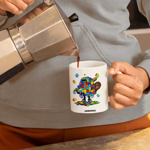 Autism Acceptance Baseball Coffee Mug Colorful Drip Graphic Neurodiversity Support TS12 Print Your Wear