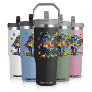 Autism Acceptance Baseball Flip Straw Tumbler Colorful Drip Graphic Neurodiversity Support TS12 Print Your Wear