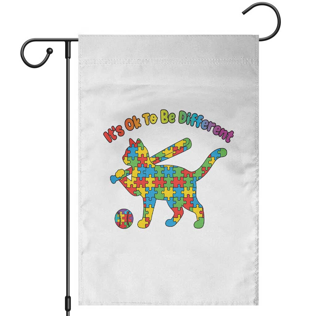 Autism Acceptance Baseball Cat Garden Flag It Is Ok To Be Different TS12 White Print Your Wear