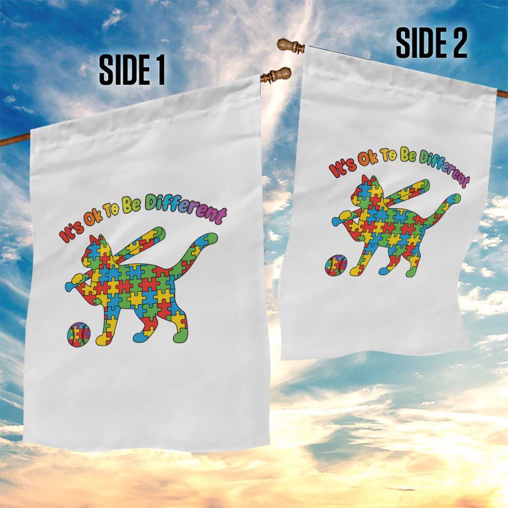 Autism Acceptance Baseball Cat Garden Flag It Is Ok To Be Different TS12 Print Your Wear