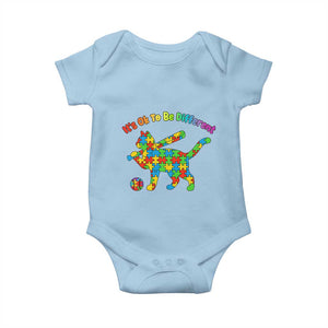 Autism Acceptance Baseball Cat Baby Onesie It Is Ok To Be Different TS12 Light Blue Print Your Wear