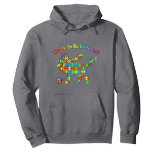 Autism Acceptance Baseball Cat Hoodie It Is Ok To Be Different TS12 Charcoal Print Your Wear