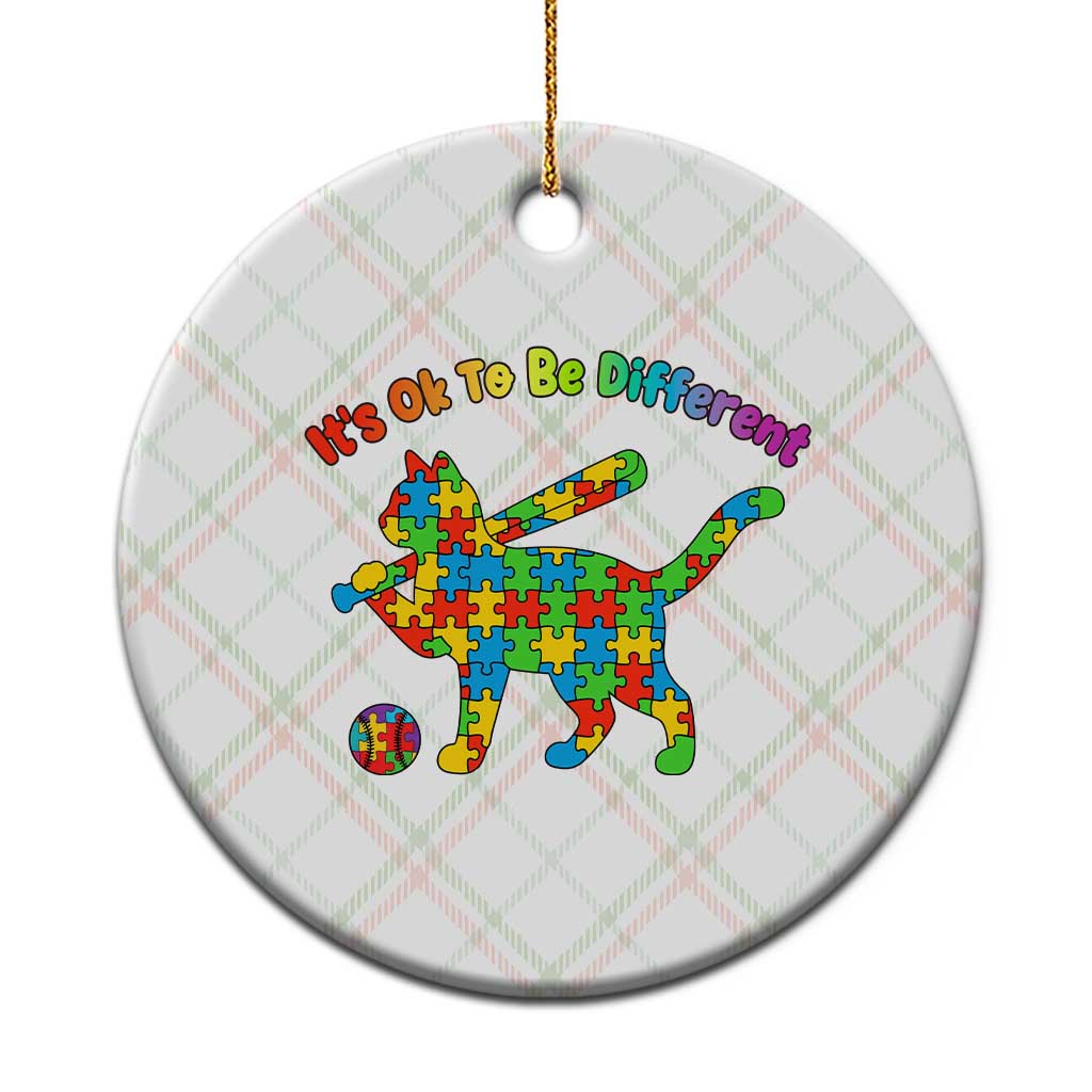 Autism Acceptance Baseball Cat Ceramic Ornament It Is Ok To Be Different TS12 1pc Christmas Plaid Print Your Wear