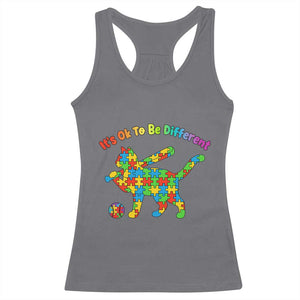 Autism Acceptance Baseball Cat Racerback Tank Top It Is Ok To Be Different TS12 Charcoal Print Your Wear