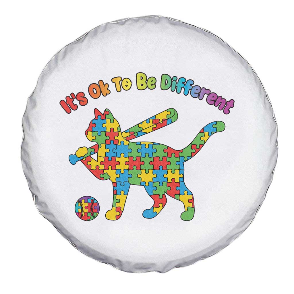 Autism Acceptance Baseball Cat Spare Tire Cover It Is Ok To Be Different TS12 Print Your Wear
