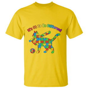 Autism Acceptance Baseball Cat T Shirt It Is Ok To Be Different TS12 Daisy Print Your Wear