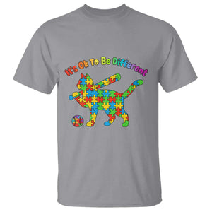 Autism Acceptance Baseball Cat T Shirt It Is Ok To Be Different TS12 Sport Gray Print Your Wear