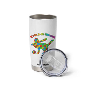 Autism Acceptance Baseball Cat Tumbler Cup It Is Ok To Be Different TS12 Print Your Wear