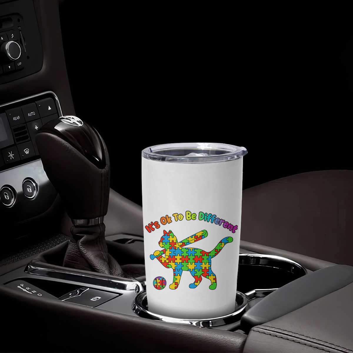 Autism Acceptance Baseball Cat Tumbler Cup It Is Ok To Be Different TS12 Print Your Wear
