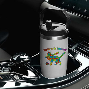 Autism Acceptance Baseball Cat Flip Straw Tumbler It Is Ok To Be Different TS12 Print Your Wear