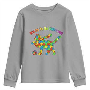 Autism Acceptance Baseball Cat Youth Sweatshirt It Is Ok To Be Different TS12 Sport Gray Print Your Wear