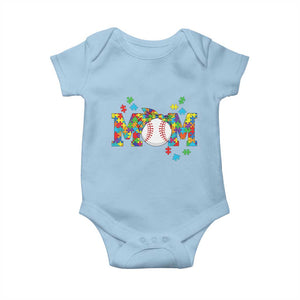 Autism Acceptance Baseball Mom Baby Onesie Proud Mom Inclusive Support Graphic TS12 Light Blue Print Your Wear