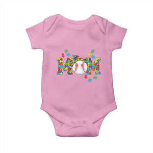 Autism Acceptance Baseball Mom Baby Onesie Proud Mom Inclusive Support Graphic TS12 Light Pink Print Your Wear