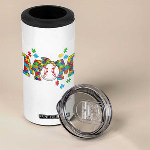 Autism Acceptance Baseball Mom 4 in 1 Can Cooler Tumbler Proud Mom Inclusive Support Graphic TS12 Print Your Wear