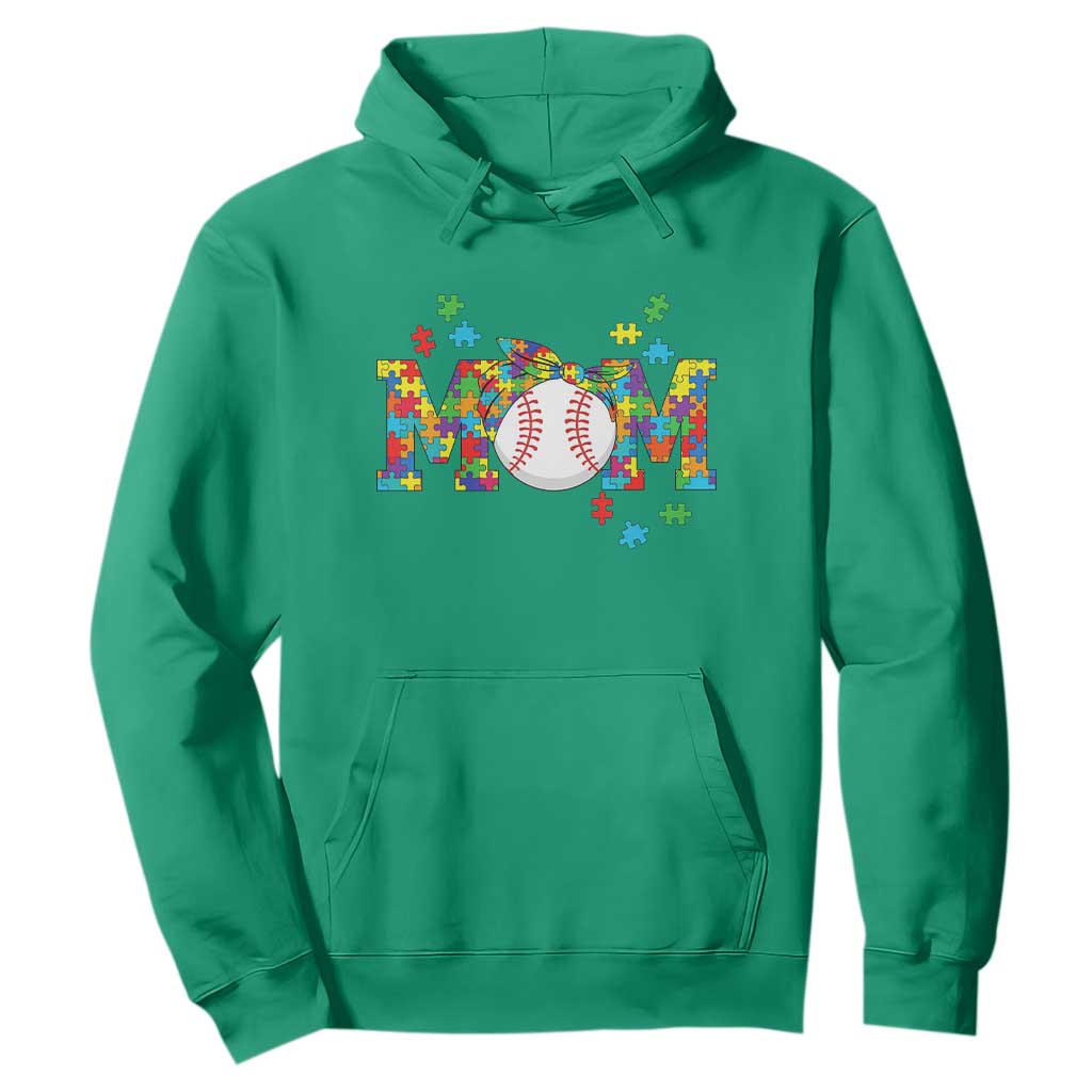 Autism Acceptance Baseball Mom Hoodie Proud Mom Inclusive Support Graphic TS12 Irish Green Print Your Wear