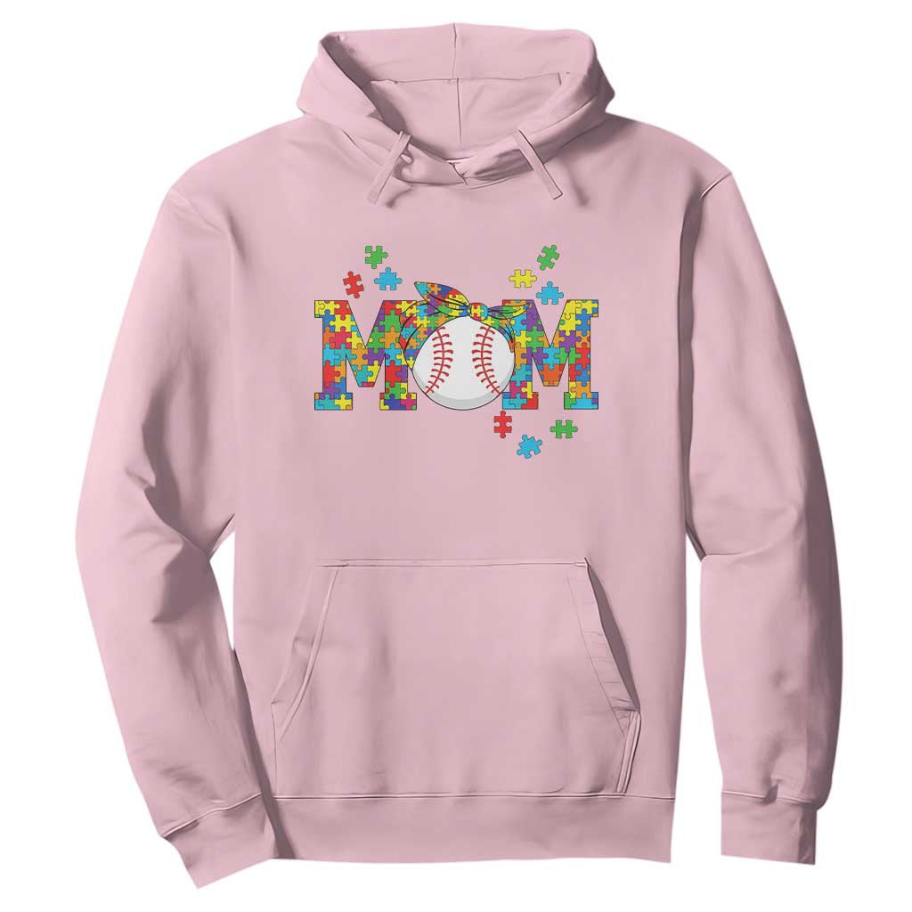 Autism Acceptance Baseball Mom Hoodie Proud Mom Inclusive Support Graphic TS12 Light Pink Print Your Wear