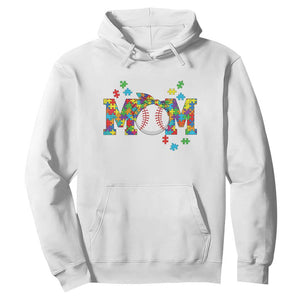 Autism Acceptance Baseball Mom Hoodie Proud Mom Inclusive Support Graphic TS12 White Print Your Wear