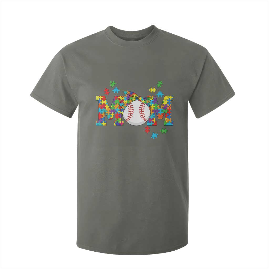 Autism Acceptance Baseball Mom T Shirt For Kid Proud Mom Inclusive Support Graphic TS12 Military Green Print Your Wear