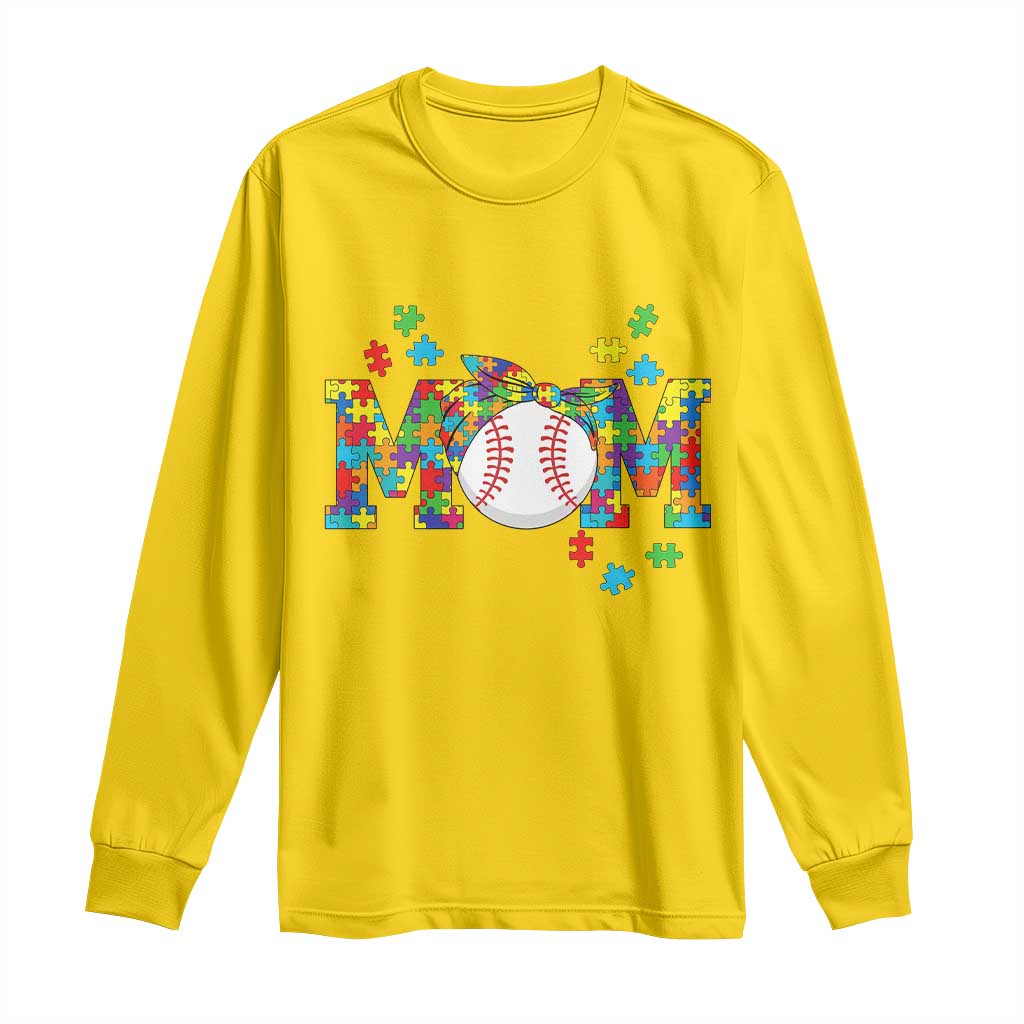 Autism Acceptance Baseball Mom Long Sleeve Shirt Proud Mom Inclusive Support Graphic TS12 Daisy Print Your Wear