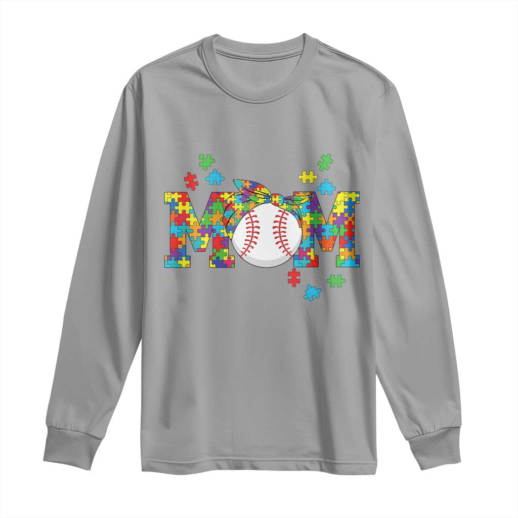Autism Acceptance Baseball Mom Long Sleeve Shirt Proud Mom Inclusive Support Graphic TS12 Sport Gray Print Your Wear