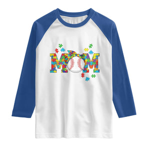 Autism Acceptance Baseball Mom Raglan Shirt Proud Mom Inclusive Support Graphic TS12 White Royal Print Your Wear