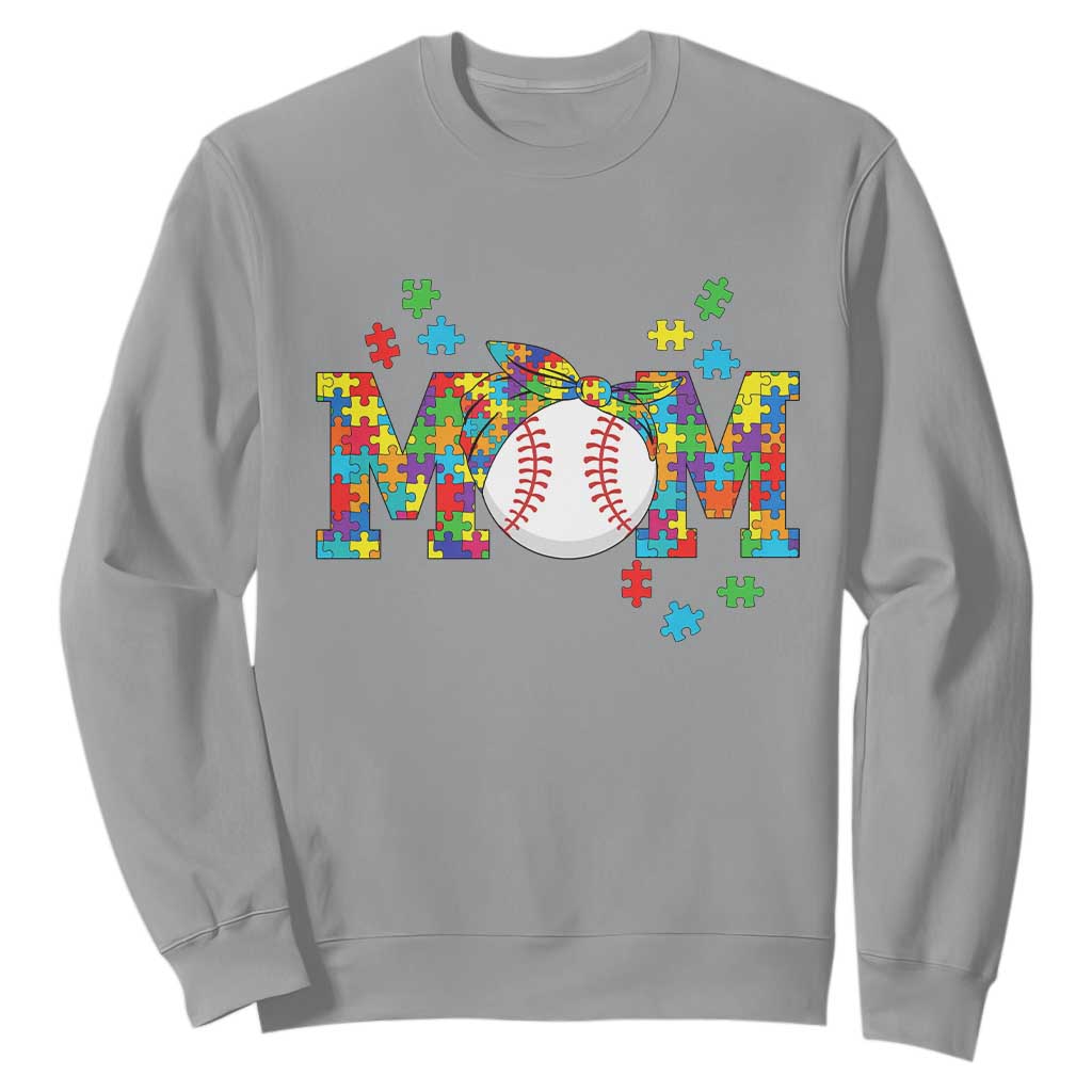 Autism Acceptance Baseball Mom Sweatshirt Proud Mom Inclusive Support Graphic TS12 Sport Gray Print Your Wear