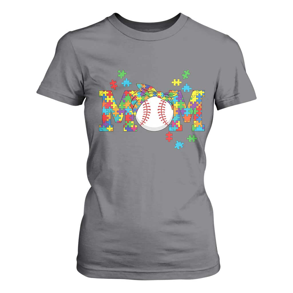 Autism Acceptance Baseball Mom T Shirt For Women Proud Mom Inclusive Support Graphic TS12 Charcoal Print Your Wear