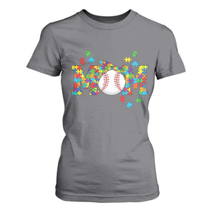 Autism Acceptance Baseball Mom T Shirt For Women Proud Mom Inclusive Support Graphic TS12 Charcoal Print Your Wear