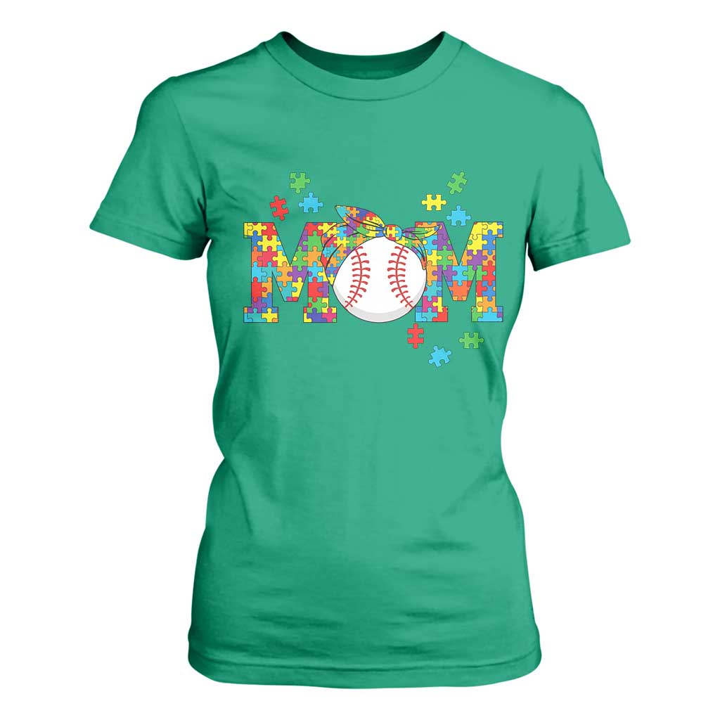 Autism Acceptance Baseball Mom T Shirt For Women Proud Mom Inclusive Support Graphic TS12 Irish Green Print Your Wear