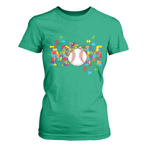 Autism Acceptance Baseball Mom T Shirt For Women Proud Mom Inclusive Support Graphic TS12 Irish Green Print Your Wear