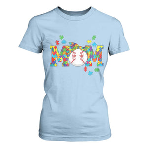 Autism Acceptance Baseball Mom T Shirt For Women Proud Mom Inclusive Support Graphic TS12 Light Blue Print Your Wear
