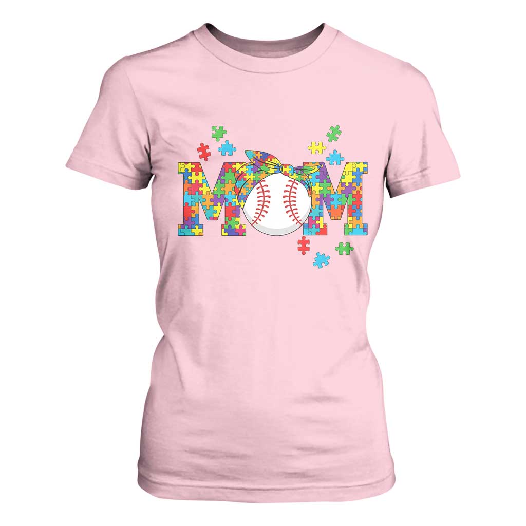 Autism Acceptance Baseball Mom T Shirt For Women Proud Mom Inclusive Support Graphic TS12 Light Pink Print Your Wear