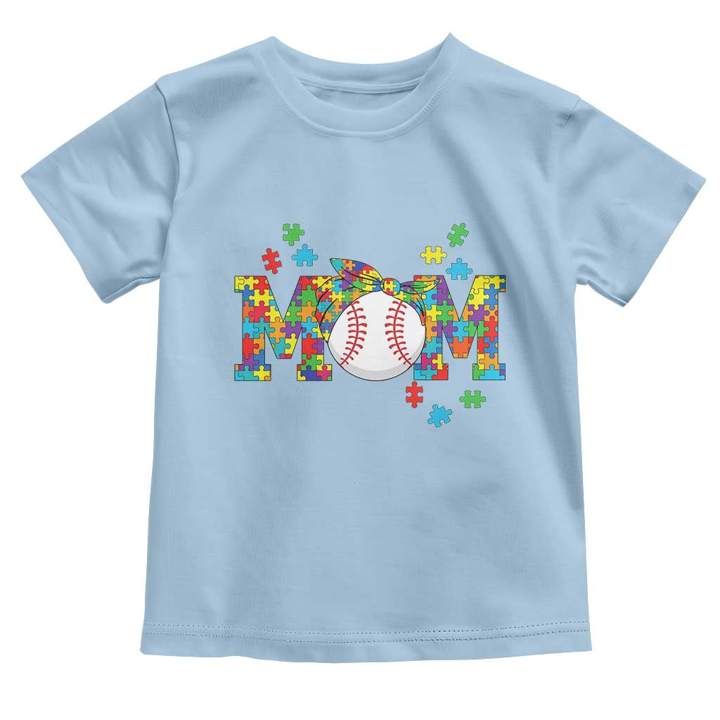 Autism Acceptance Baseball Mom Toddler T Shirt Proud Mom Inclusive Support Graphic TS12 Light Blue Print Your Wear