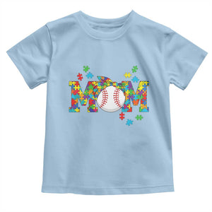 Autism Acceptance Baseball Mom Toddler T Shirt Proud Mom Inclusive Support Graphic TS12 Light Blue Print Your Wear